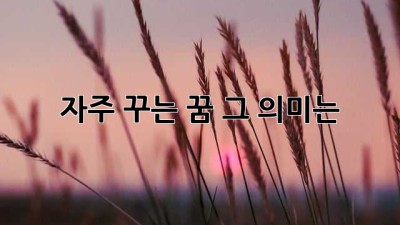 자주 꾸는 꿈, 그 의미는?