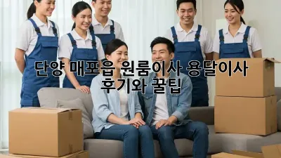 단양 매포읍 원룸이사? 용달이사 후기와 꿀팁!